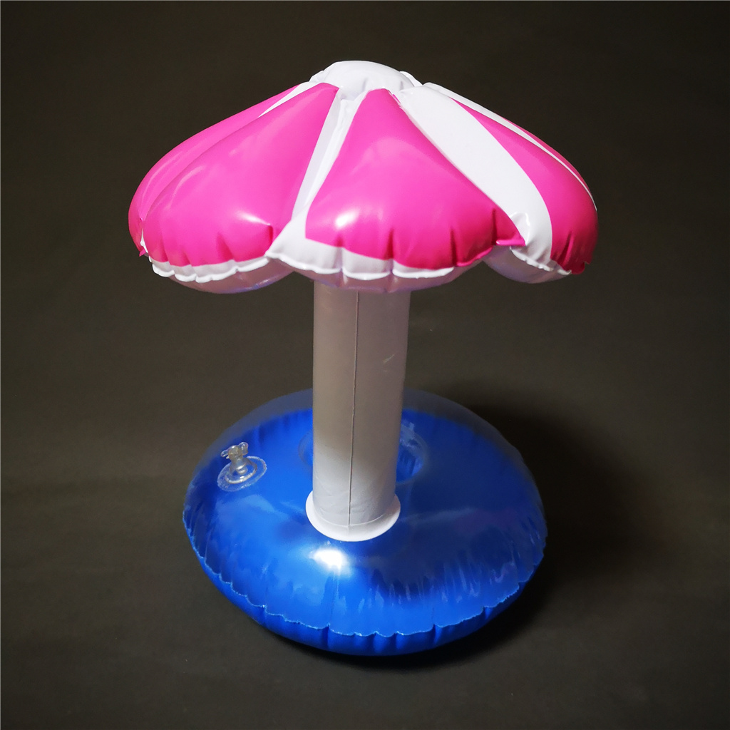 PVC Inflatable water floating umbrella shape beer can drink holder Xiamen Sunglan Imp. & Exp