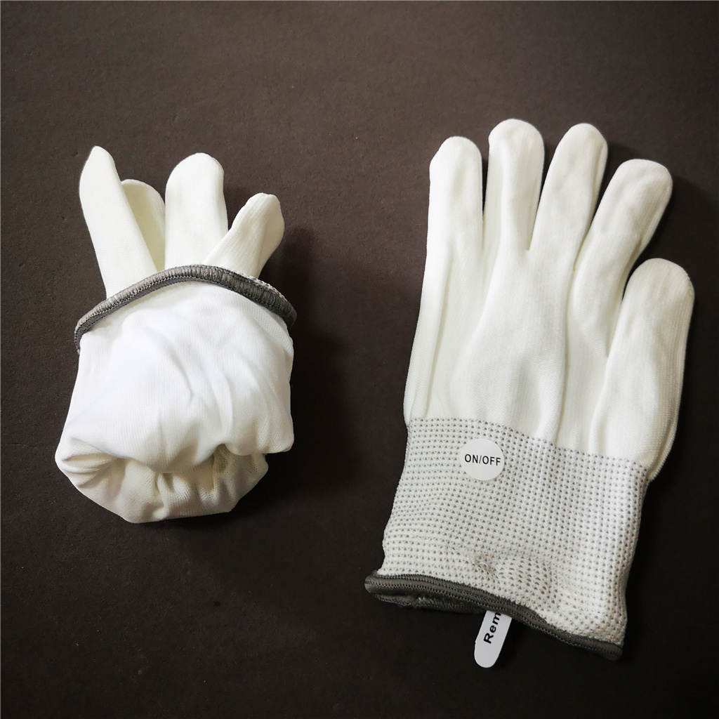 Nylon white LED flashing optical fiber party glove Xiamen Sunglan Imp