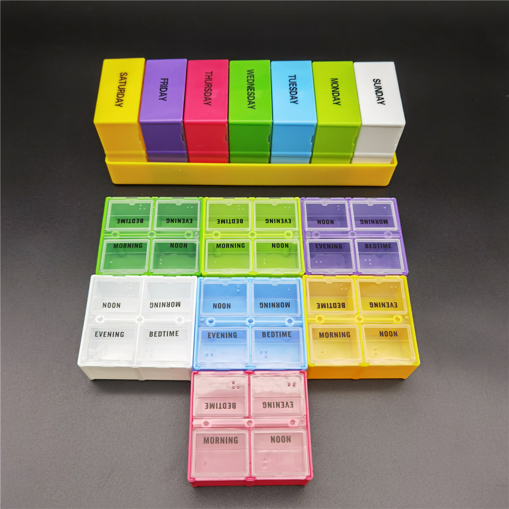 28 cases weekly 7 days pill reminder dispenser box - Xiamen Sunglan Imp ...