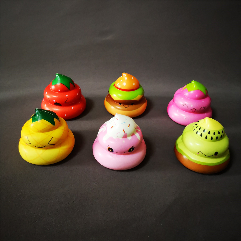 Desserts Painting Emoji Pu Squishy Poop Shape Kawaii Slow Rising Stree