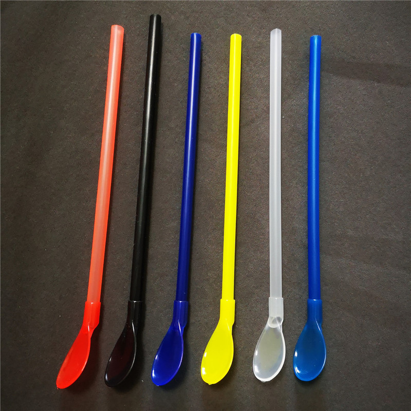 197x7mm plastic disposable spoon straws Xiamen Sunglan Imp. & Exp.Co