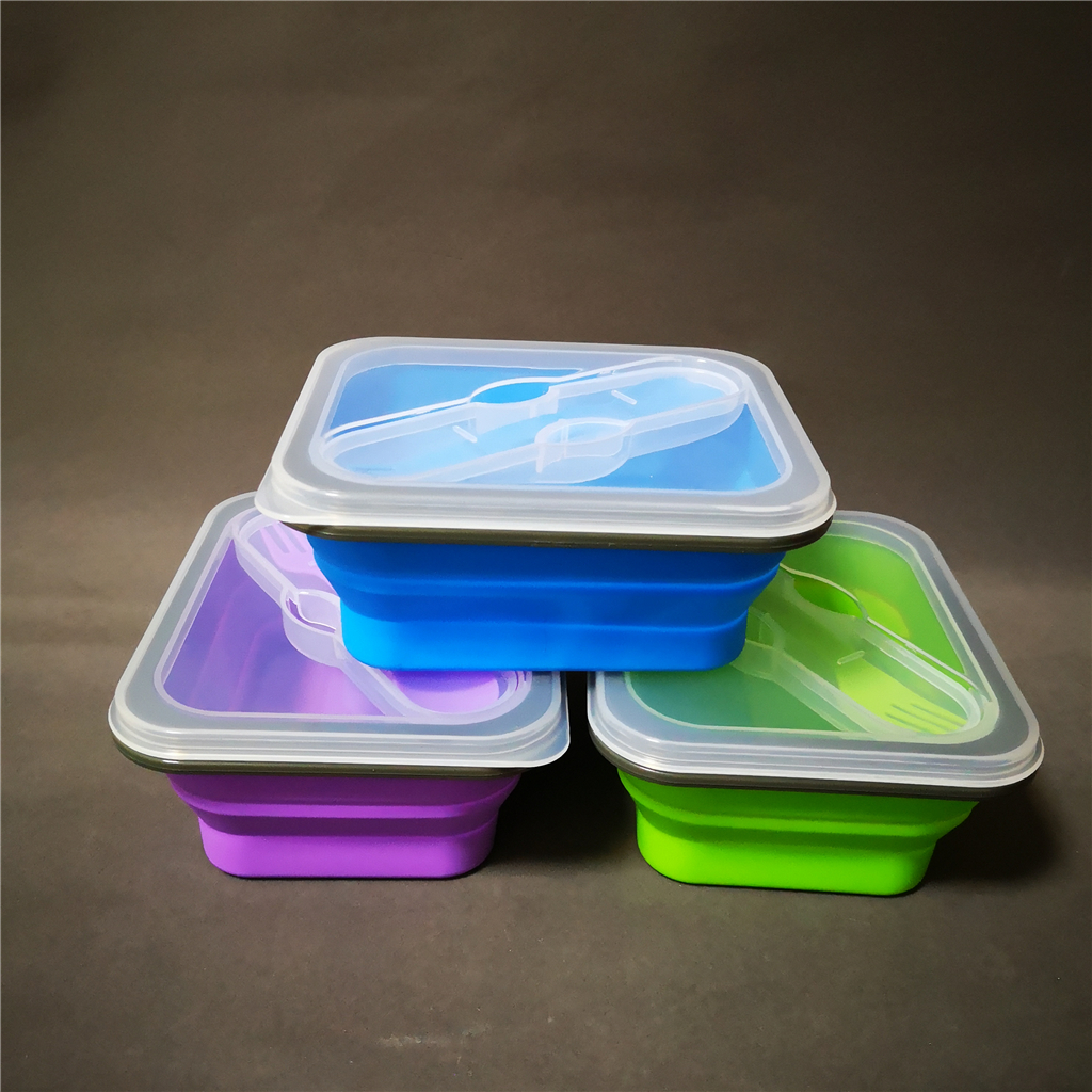 600ml kids silicone Collapsible lunch box bento - Xiamen Sunglan Imp